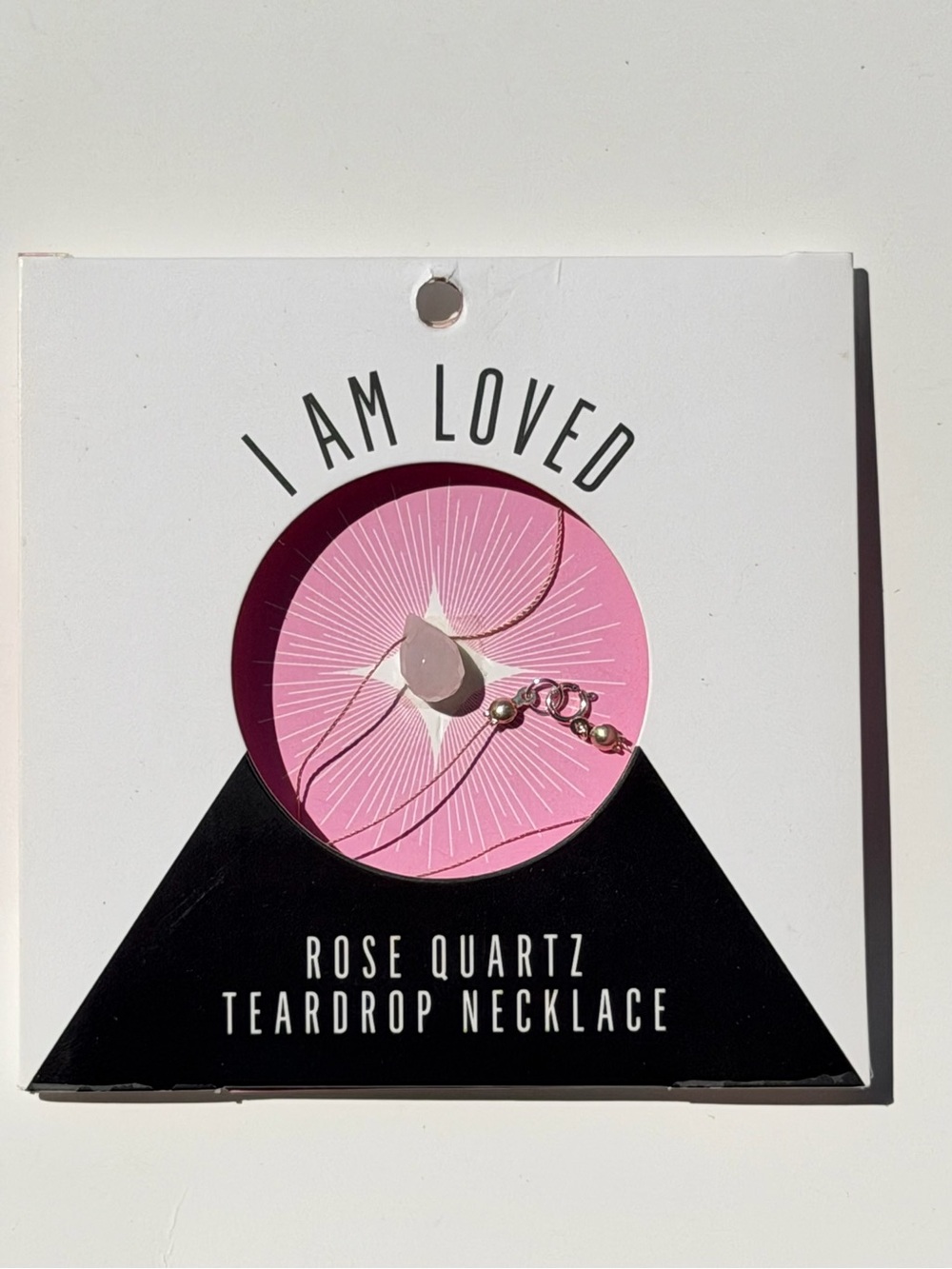Rose Quartz Teardrop Necklace - Pink Pendant